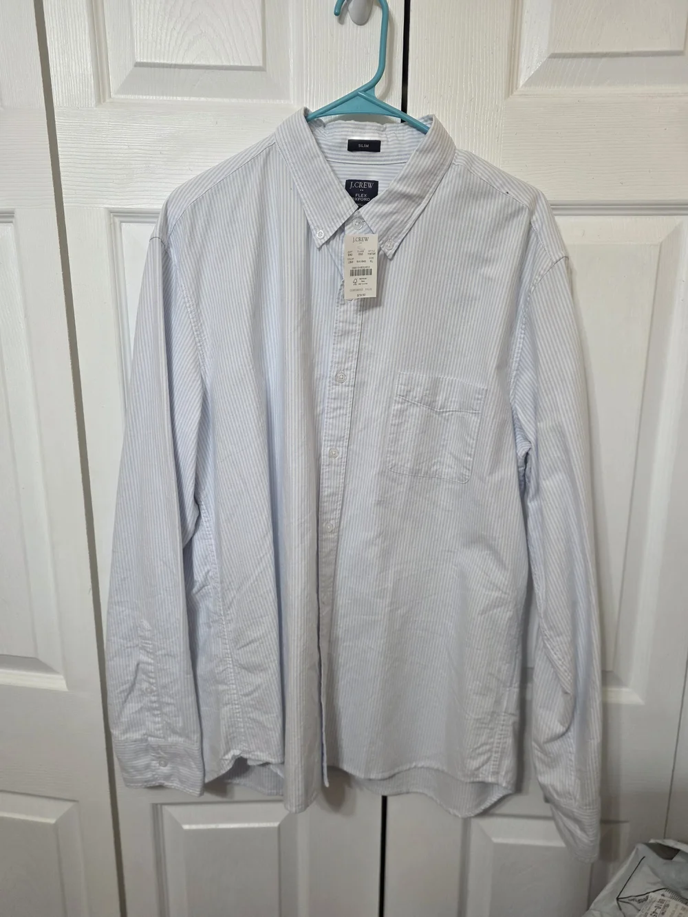 J. Crew Men’s Light Blue Pinstripe Button-Down Shirt